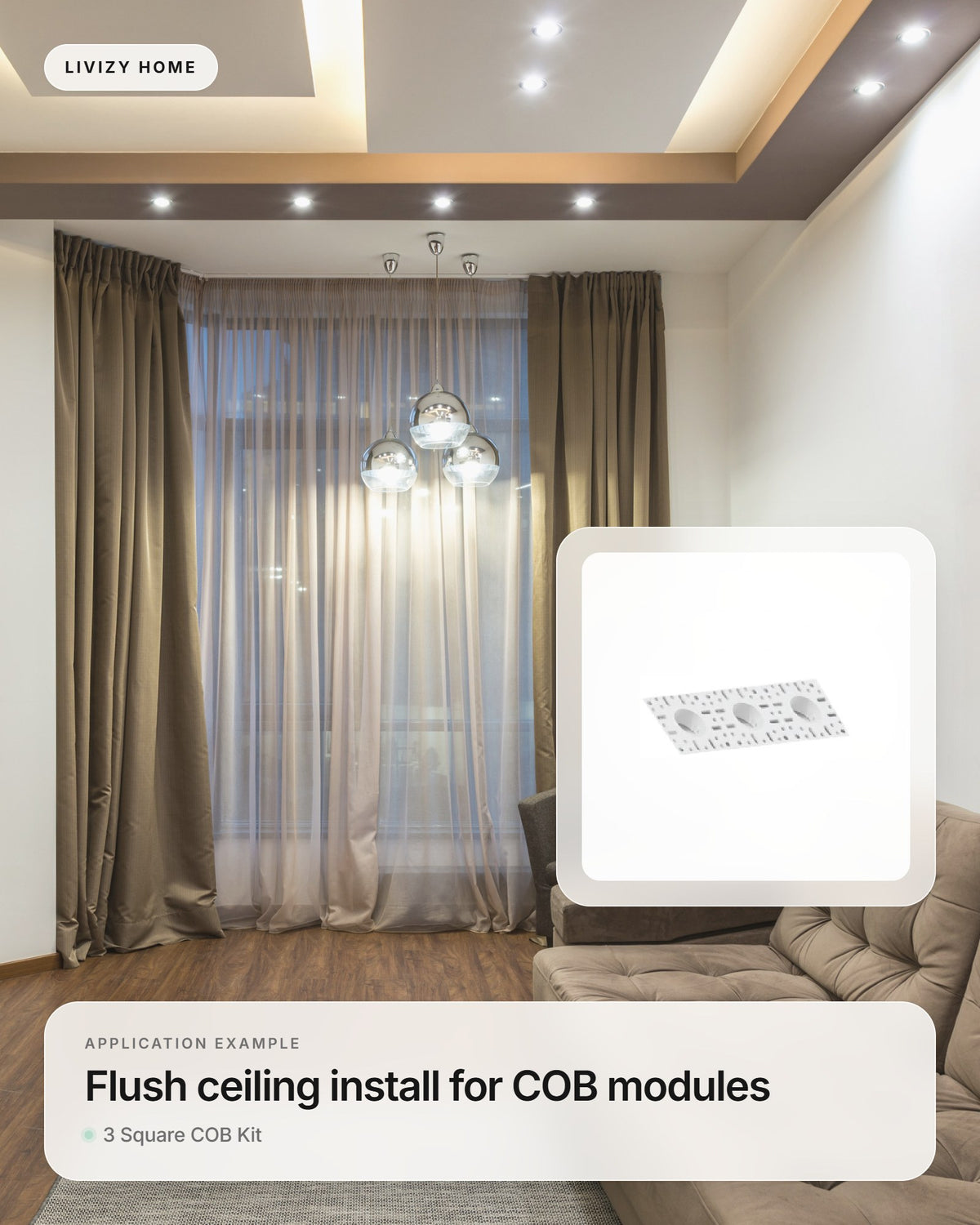 3 Square COB Kit – application example