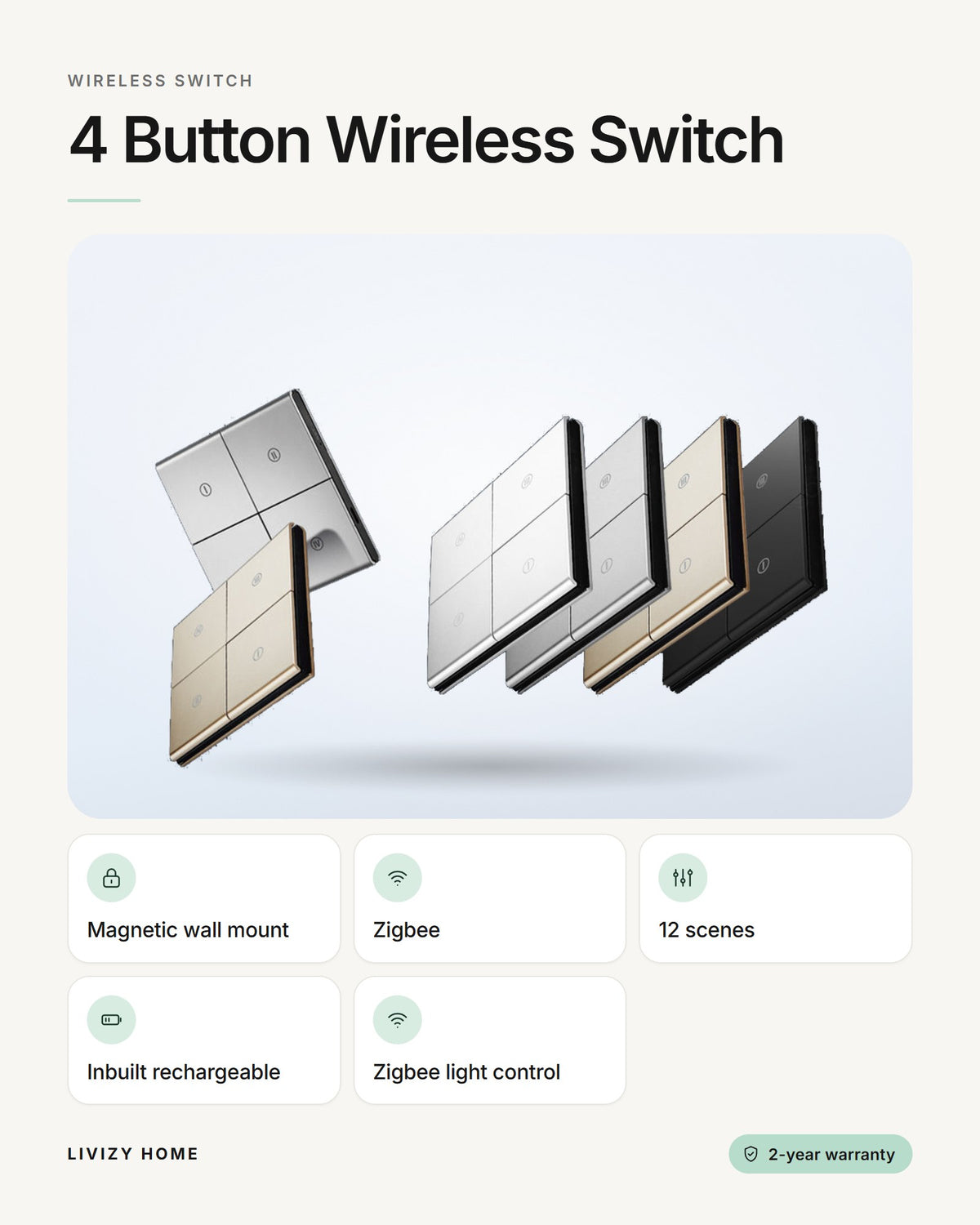 4 Button Wireless Switch – features