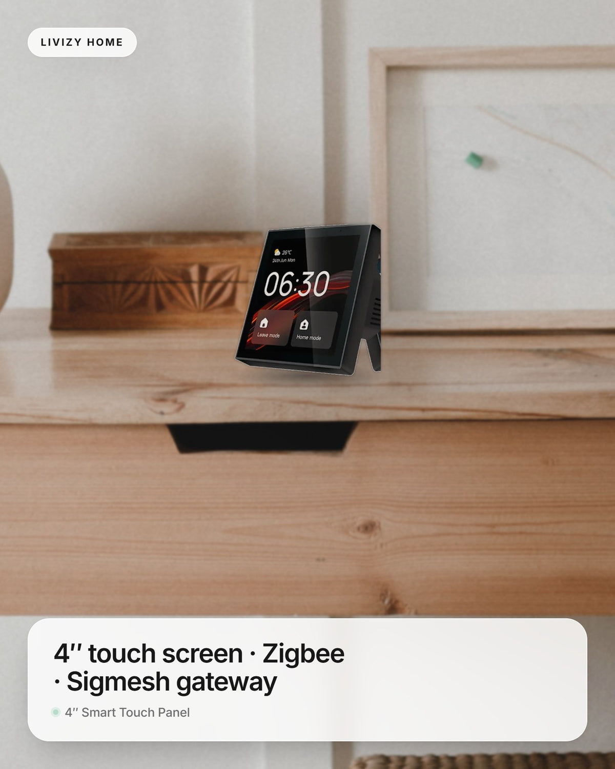 4″ Smart Touch Panel – shown in a home
