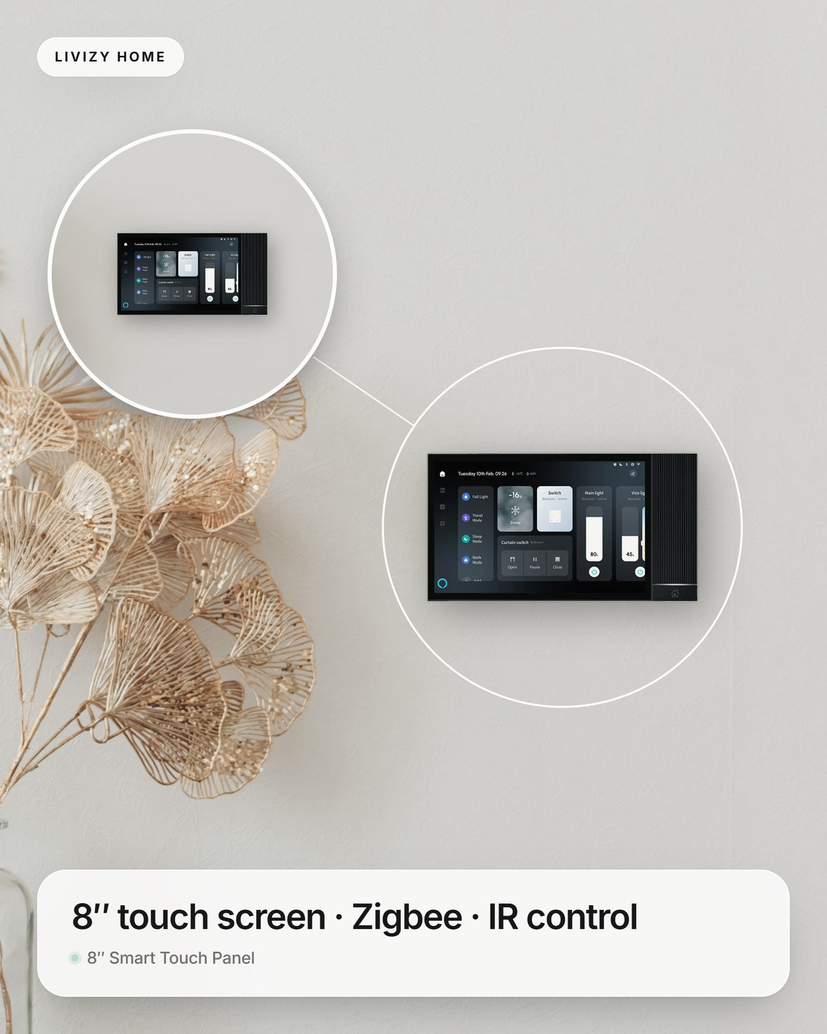 8″ Smart Touch Panel – shown in a home