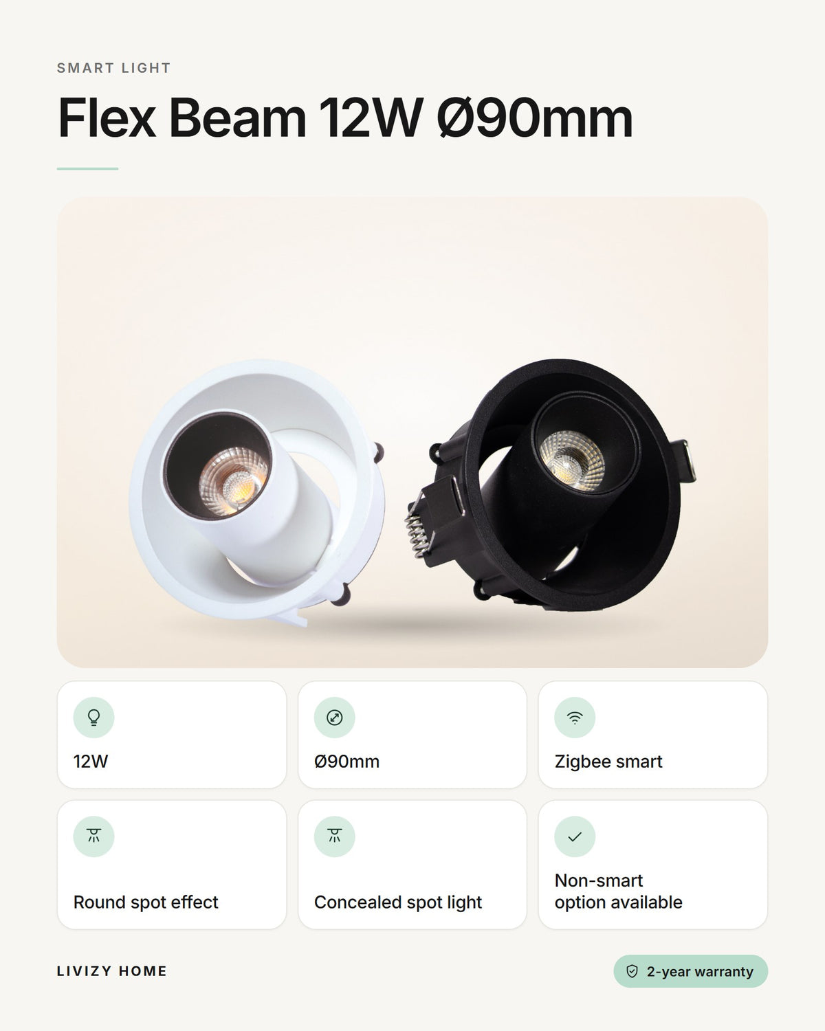 Flex Beam 12W Ø90mm – features
