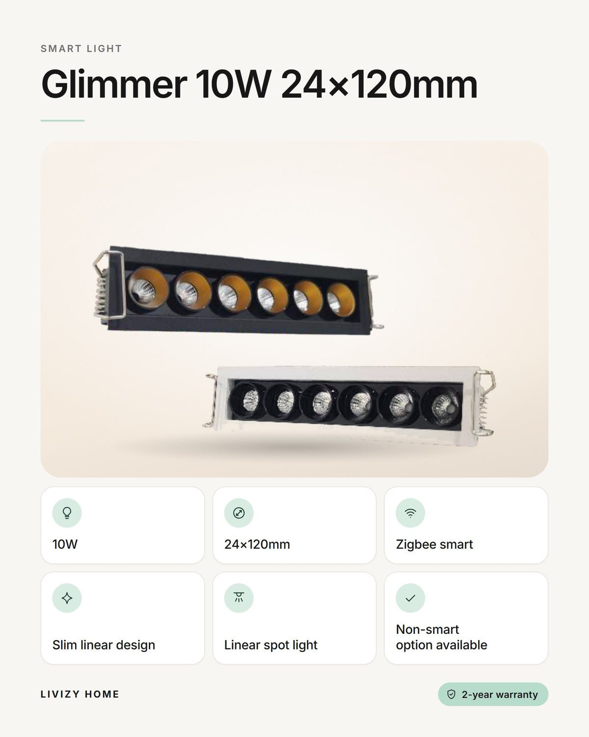 Glimmer 10W 24×120mm – features