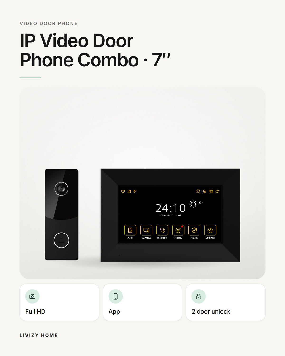 IP Video Door Phone Combo · 7″ – features