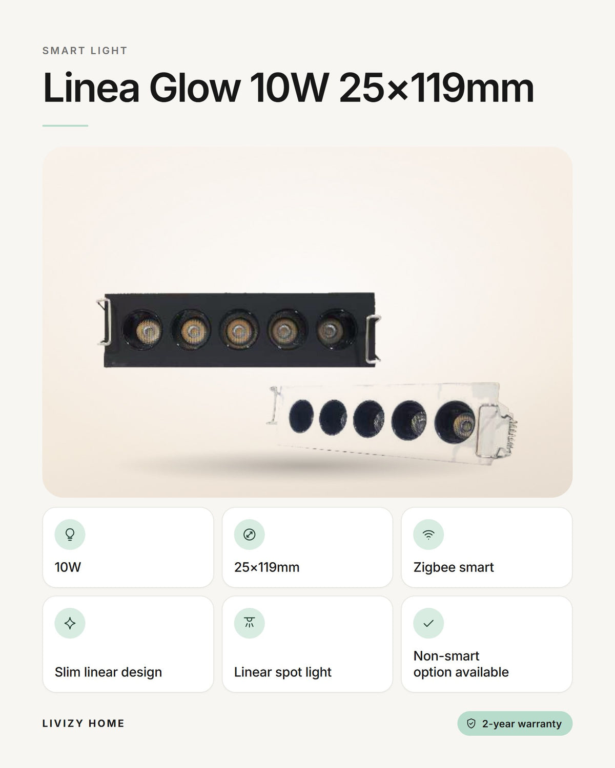 Linea Glow 10W 25×119mm – features