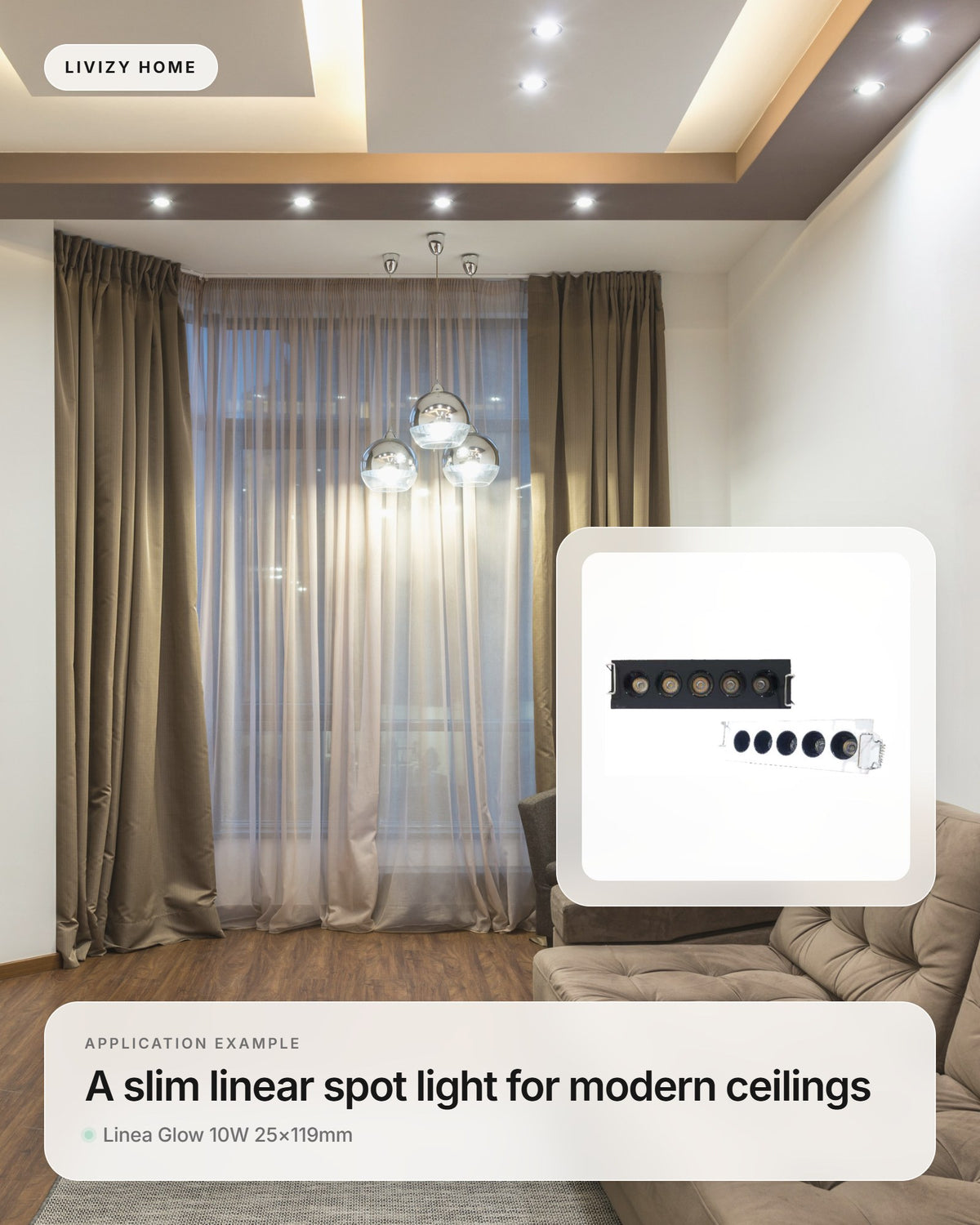 Linea Glow 10W 25×119mm – application example