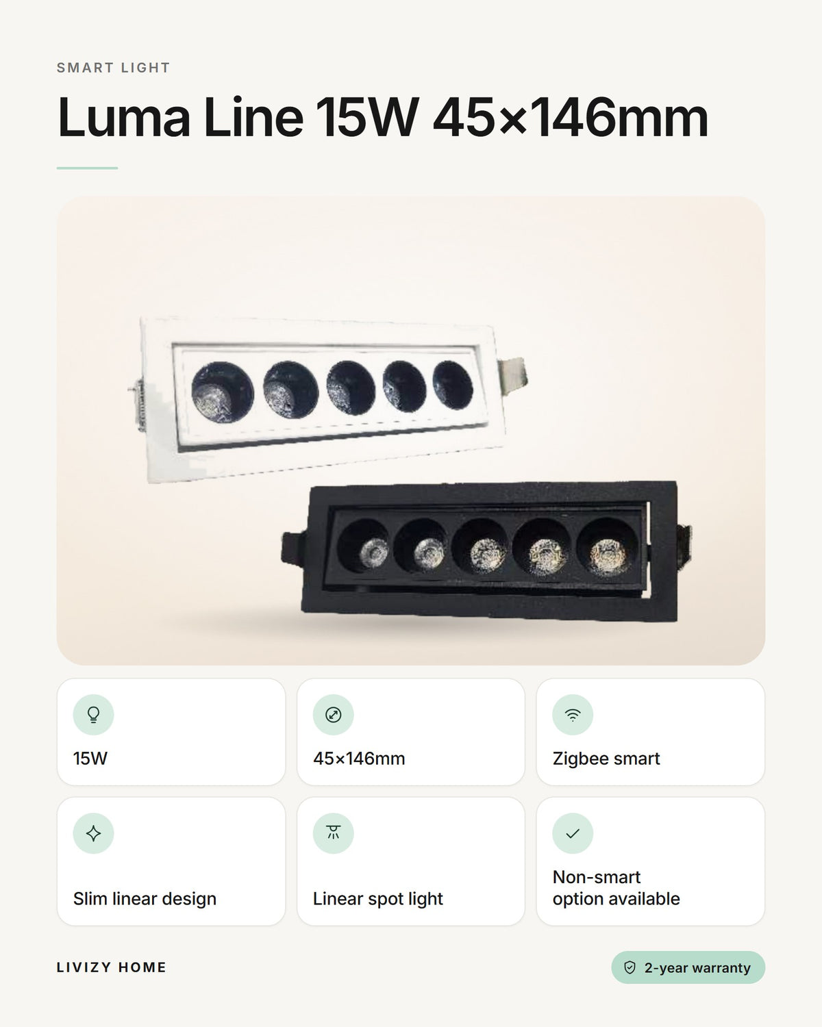 Luma Line 15W 45×146mm – features
