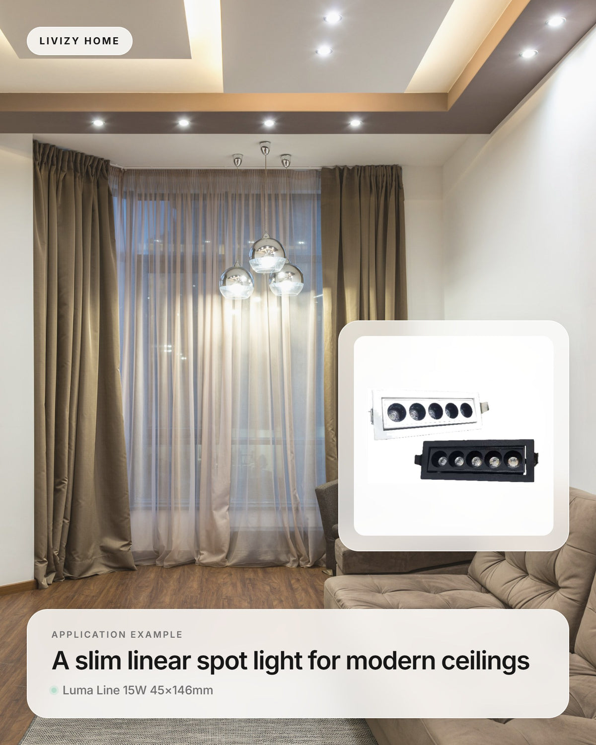Luma Line 15W 45×146mm – application example