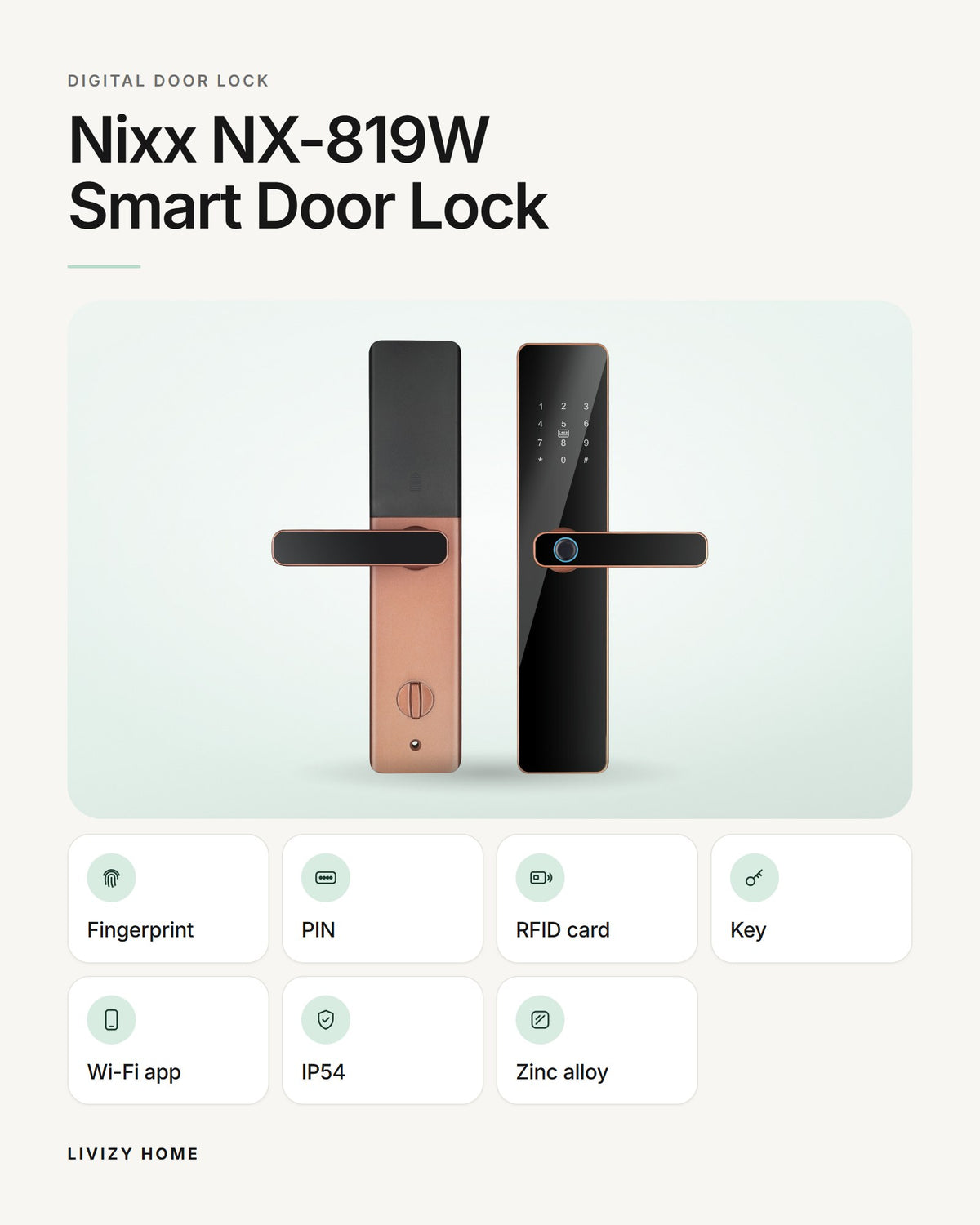 Nixx NX-819W Smart Door Lock – features
