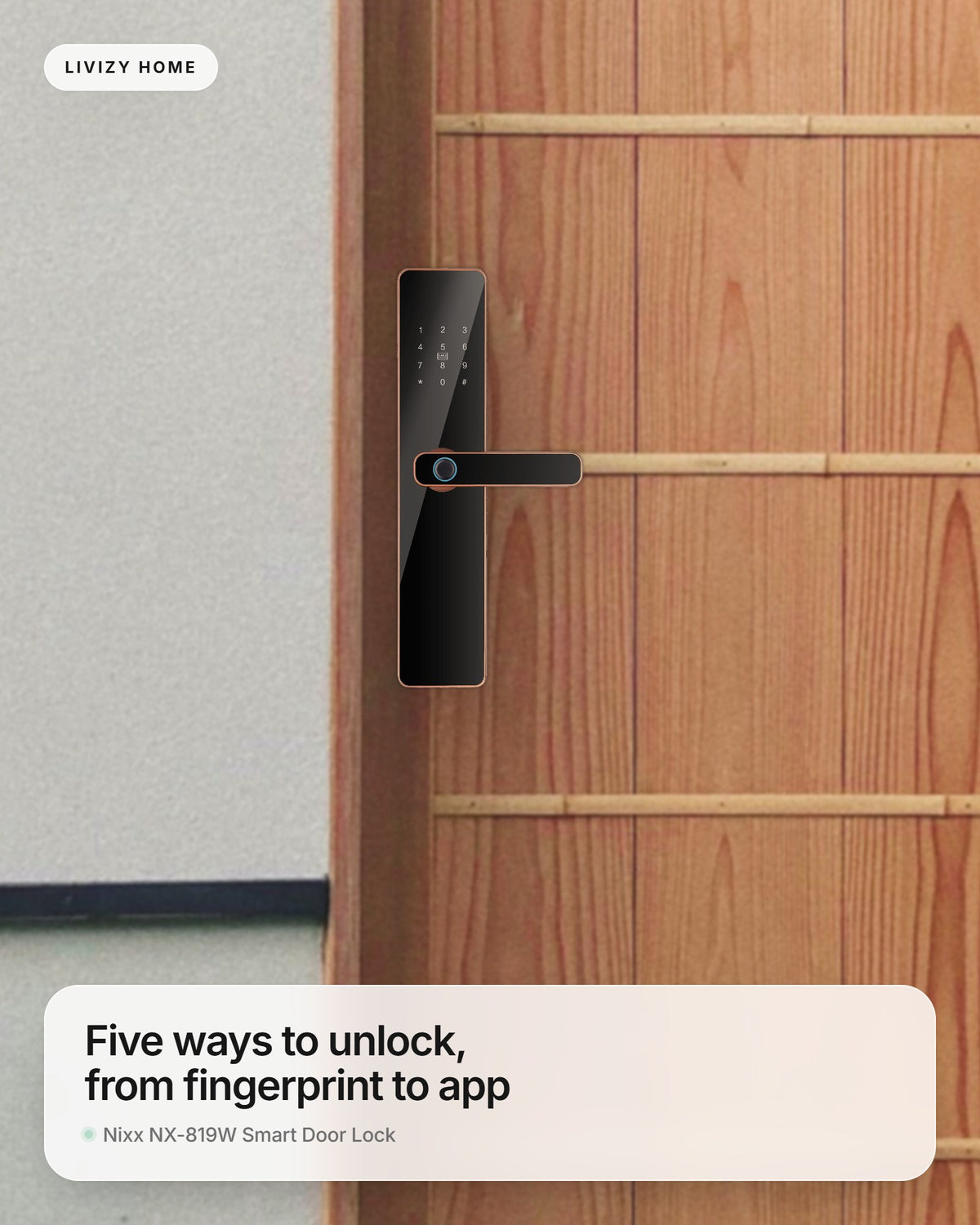 Nixx NX-819W Smart Door Lock – shown in a home