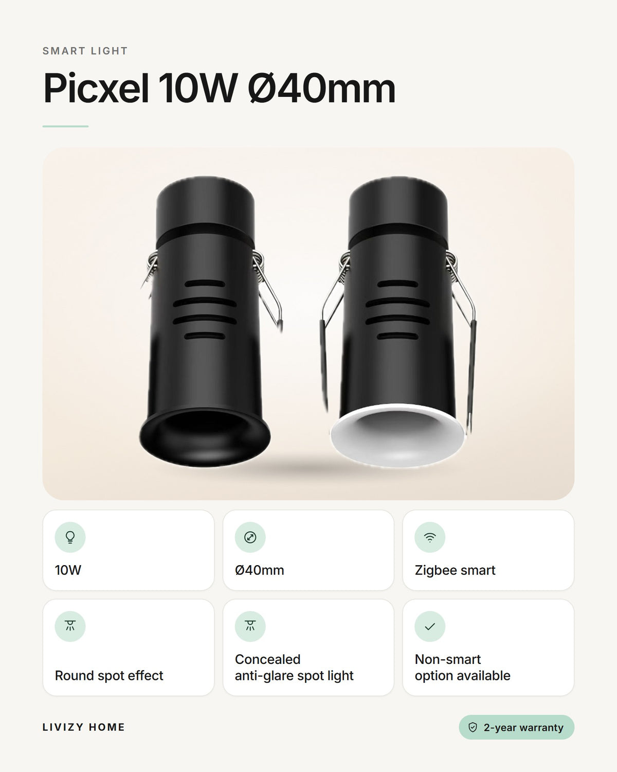 Picxel 10W Ø40mm – features
