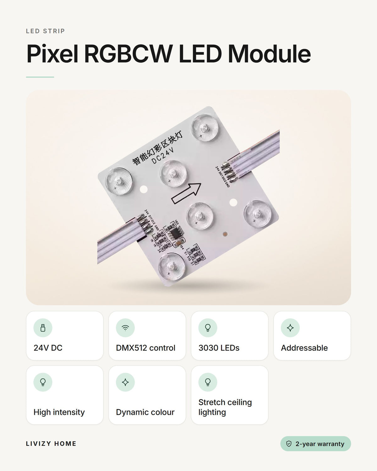 Pixel RGBCW LED Module – features