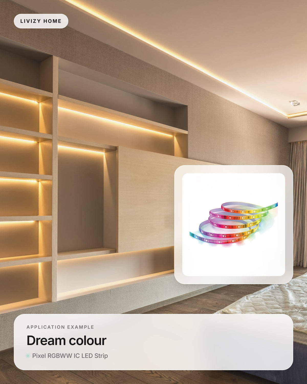 Pixel RGBWW IC LED Strip – application example