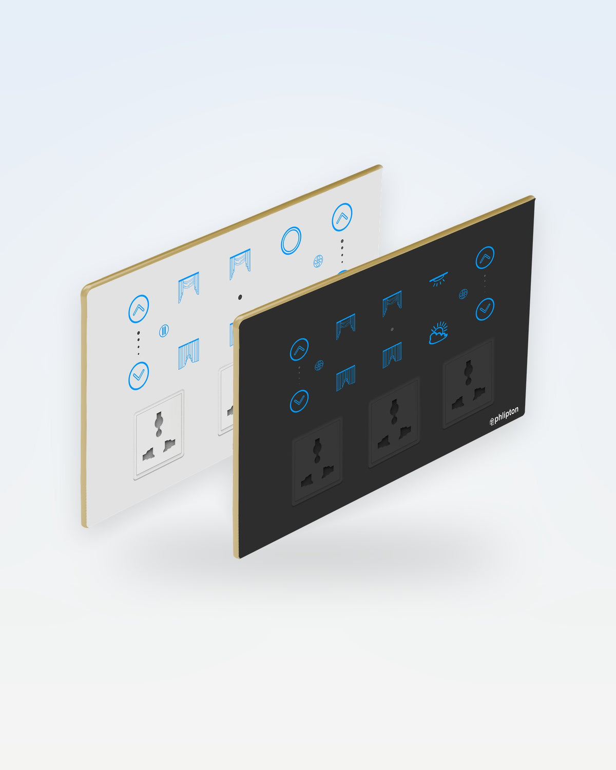 Series 5 Touch Panel · 12M – 2 Switch + 2 Fan + 2 Curtain + 3 Socket