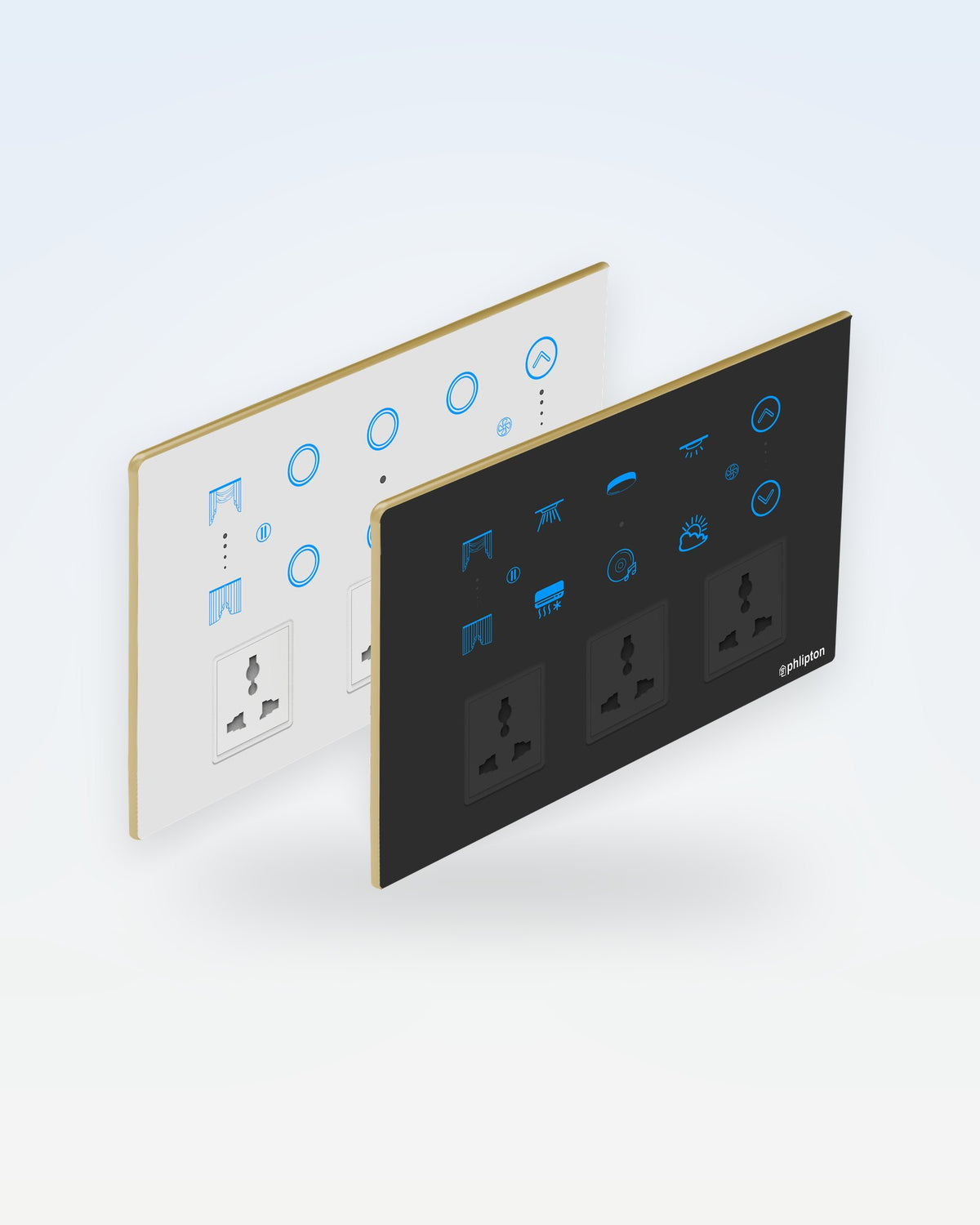 Series 5 Touch Panel · 12M – 6 Switch + 1 Fan + 1 Curtain + 3 Socket