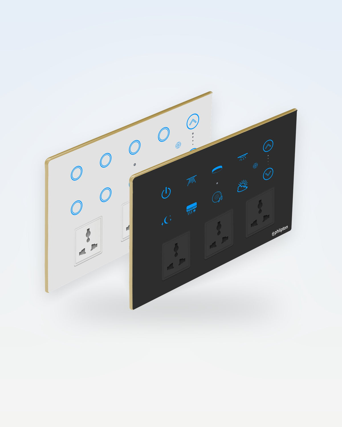 Series 5 Touch Panel · 12M – 8 Switch + 1 Fan + 3 Socket