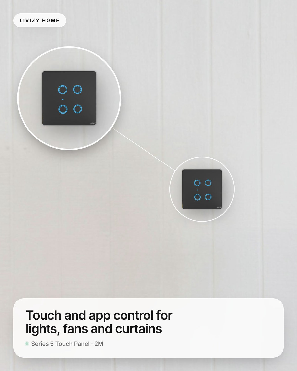 Series 5 Touch Panel · 2M – shown in a home