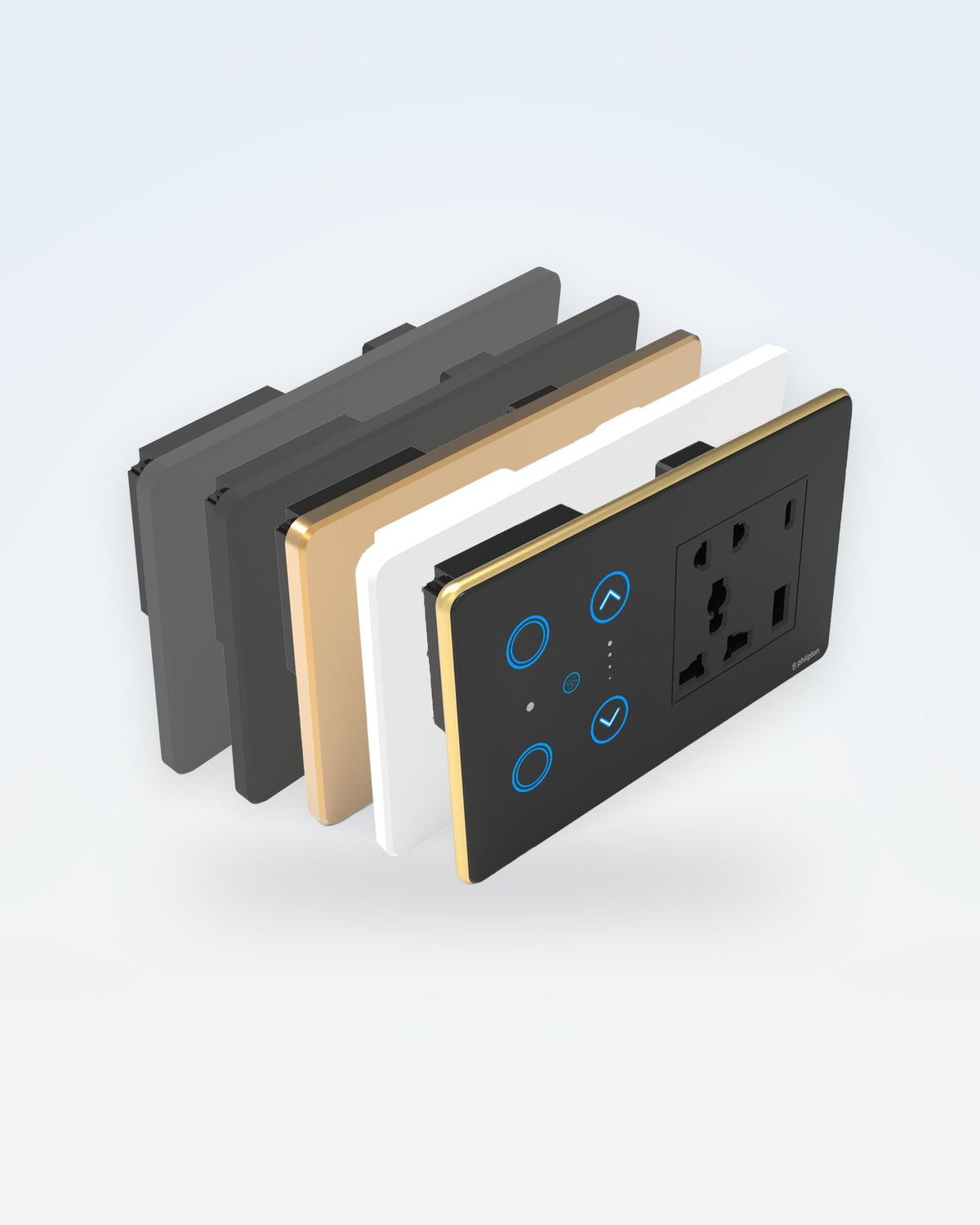 Series 5 Touch Panel · 4M – 2 Switch + 1 Fan + Socket