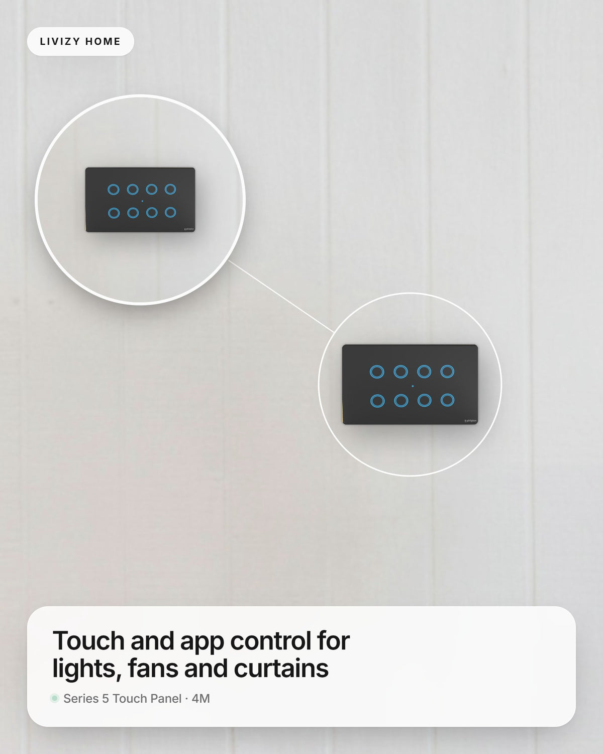 Series 5 Touch Panel · 4M – shown in a home