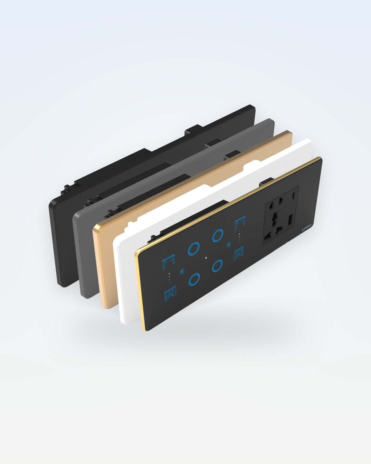 Series 5 Touch Panel · 6/8M – 4 Switch + 2 Curtain + Socket