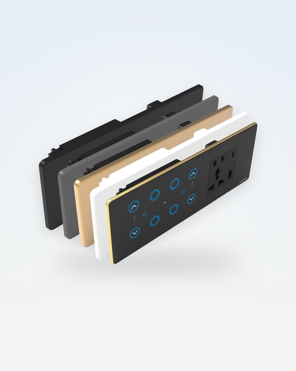 Series 5 Touch Panel · 6/8M – 4 Switch + 2 Fan + Socket