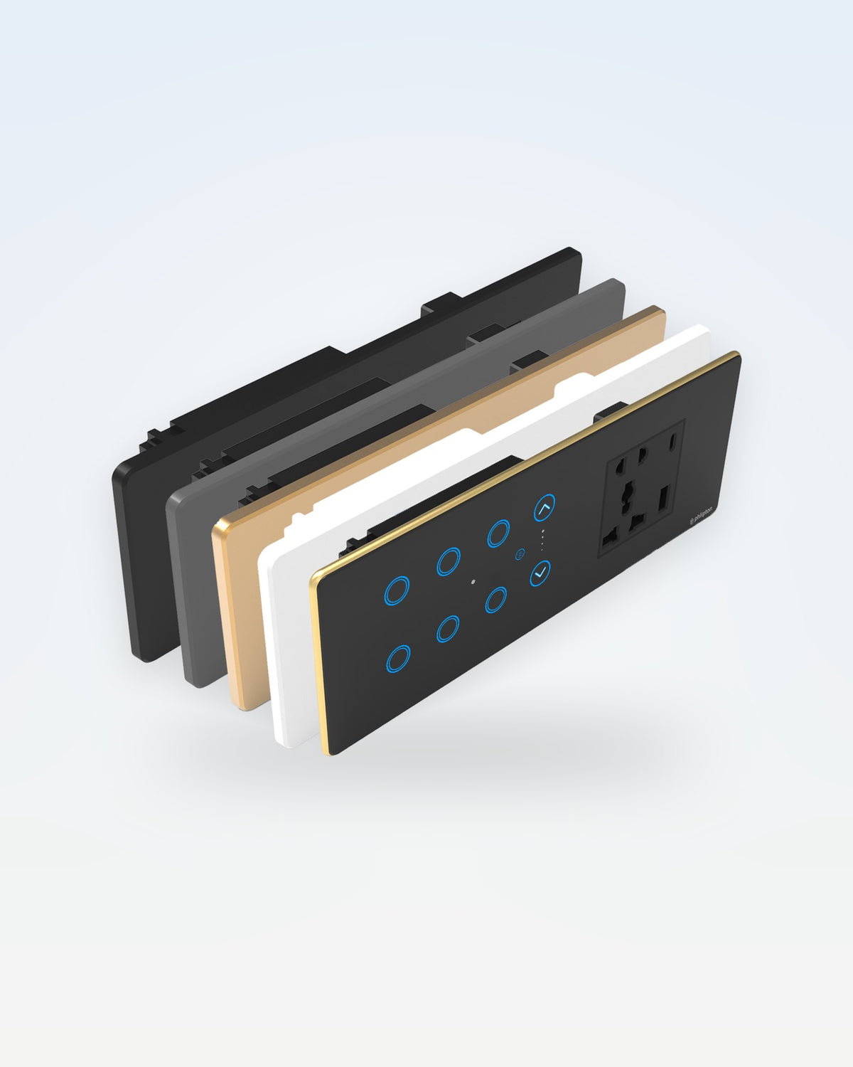 Series 5 Touch Panel · 6/8M – 6 Switch + 1 Fan + Socket
