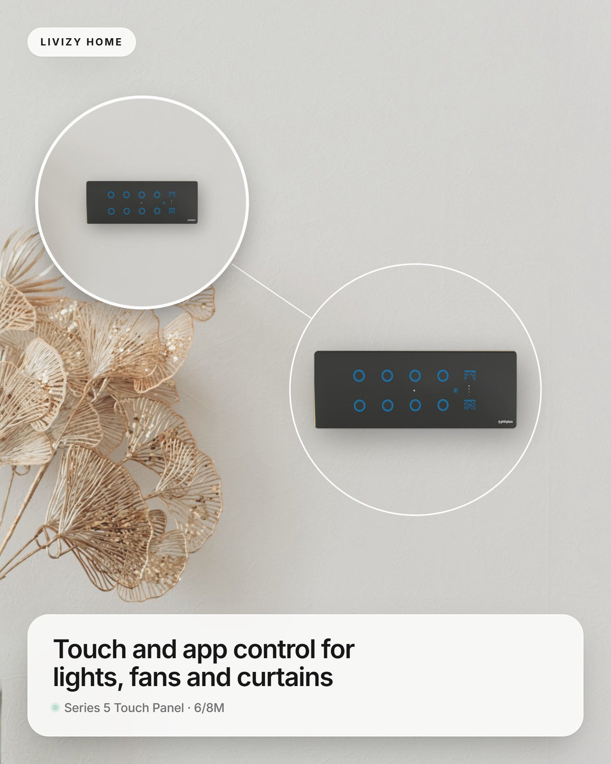 Series 5 Touch Panel · 6/8M – shown in a home