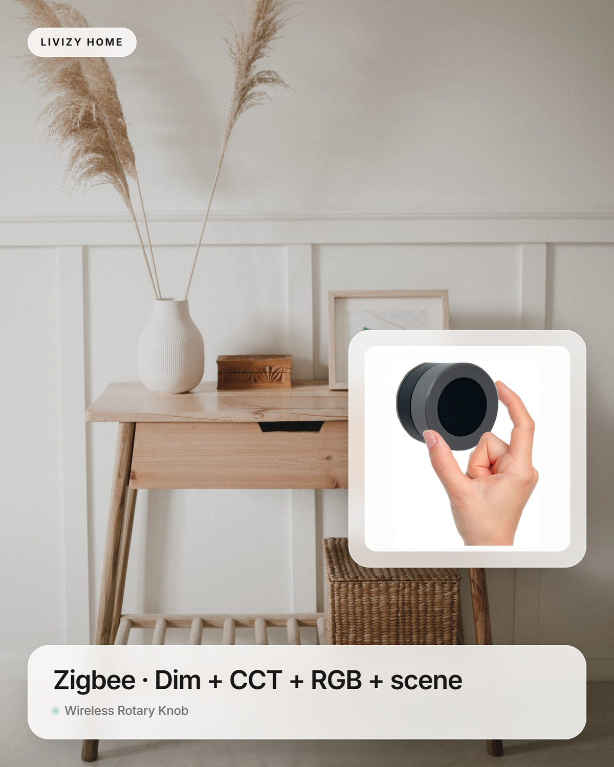 Wireless Rotary Knob – shown in a home