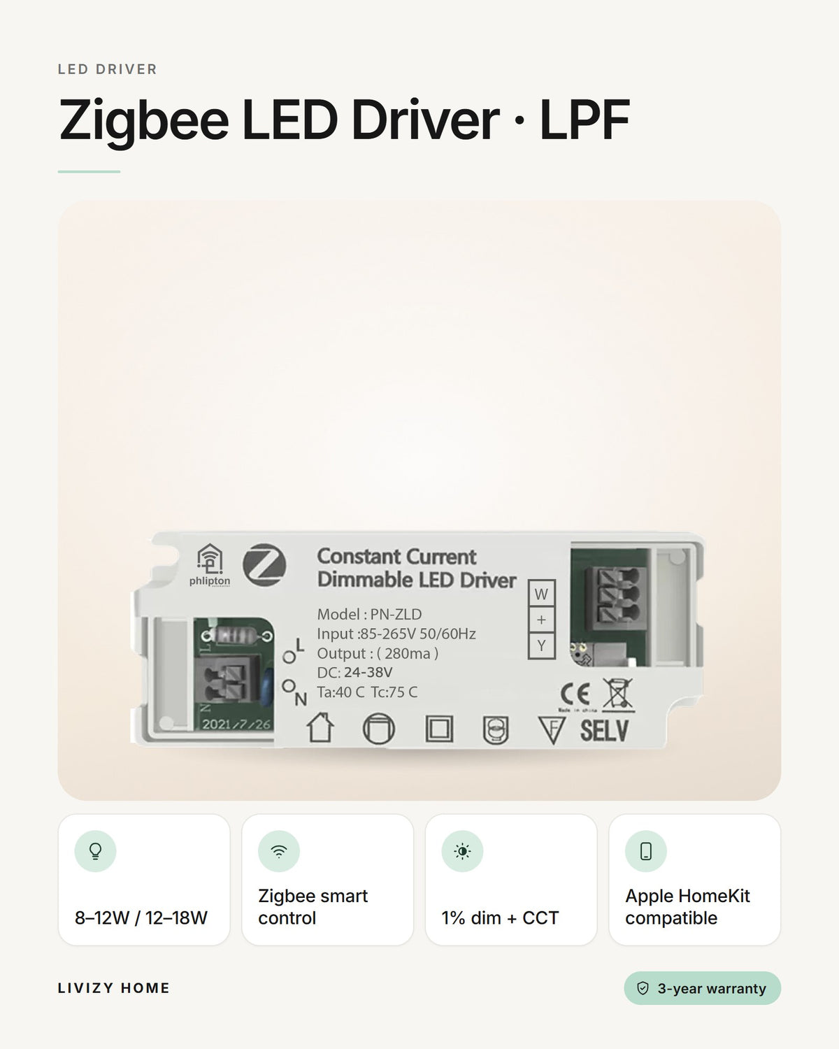 Zigbee LED Driver · LPF – features